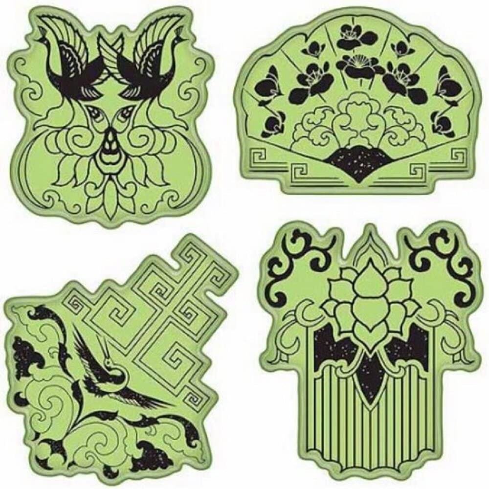 Inkadinkado Rubber Stamps that Cling Far East 4 piece set by EK Success